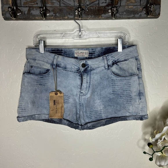 Zara Z1975 Denim Patchwork Short 38 us 6 - Picture 1 of 7